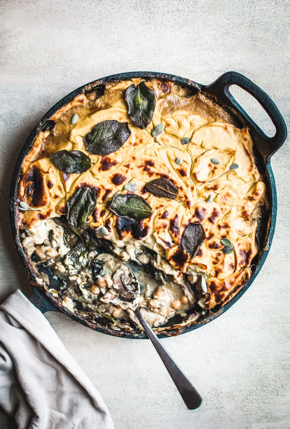 Amy Chaplin's Mushroom and Onion Cauliflower Bake - Golubka Kitchen
