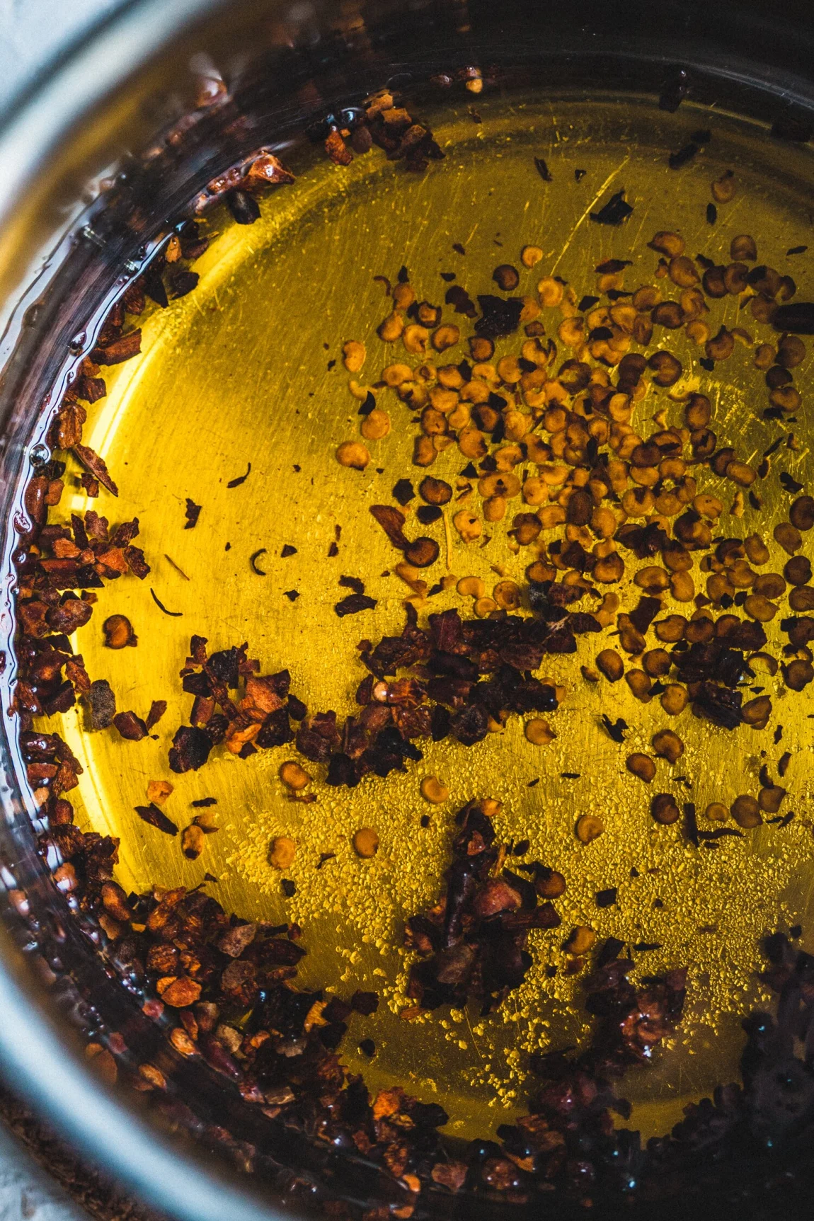 One Pot Vegan Creamed Beans and Greens with Chili Oil - Golubka Kitchen