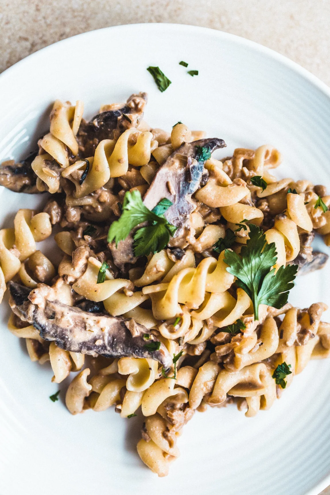 Mushroom Tempeh Stroganoff - Golubka Kitchen