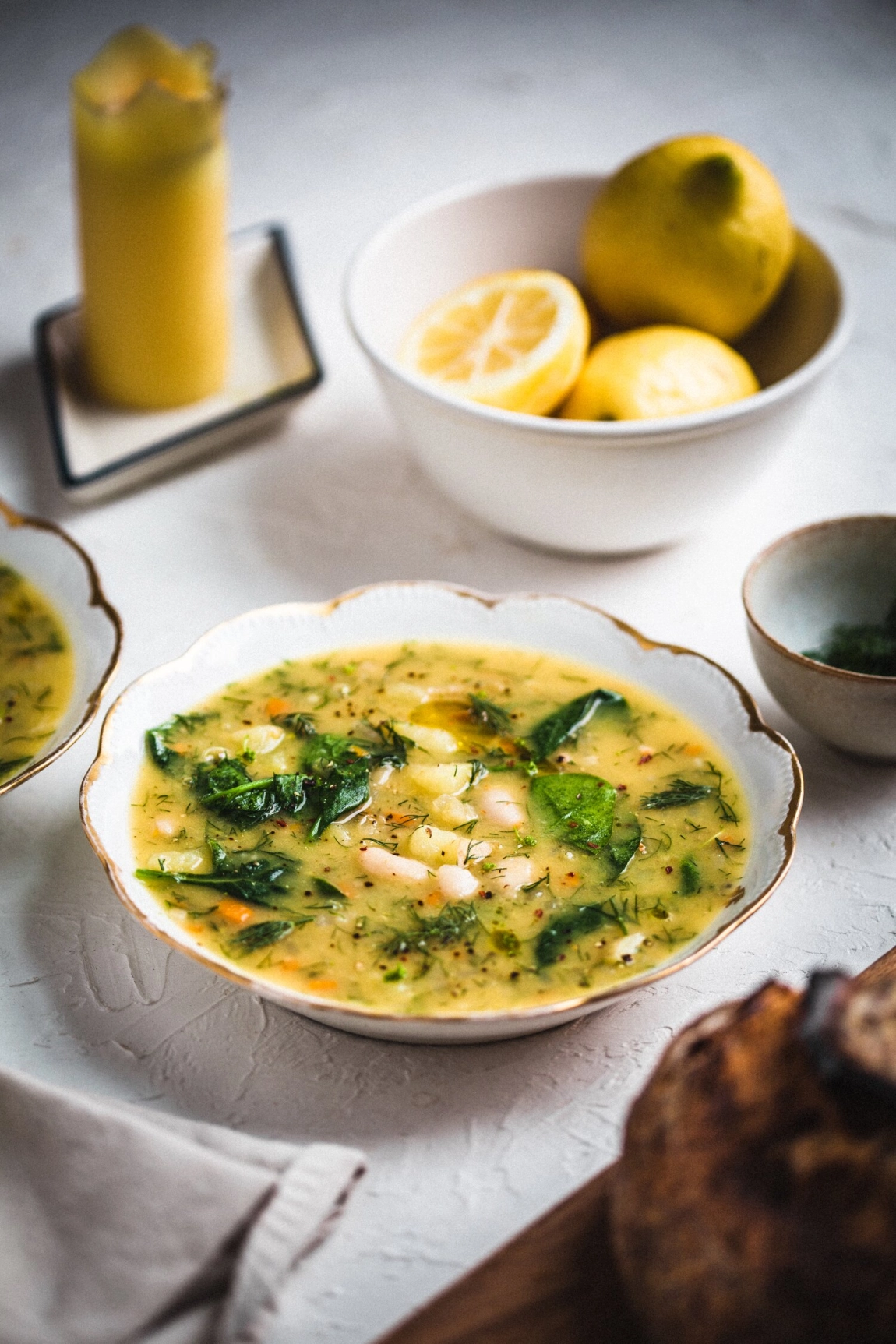 Lemon-Dill White Bean & Potato Soup - Golubka Kitchen