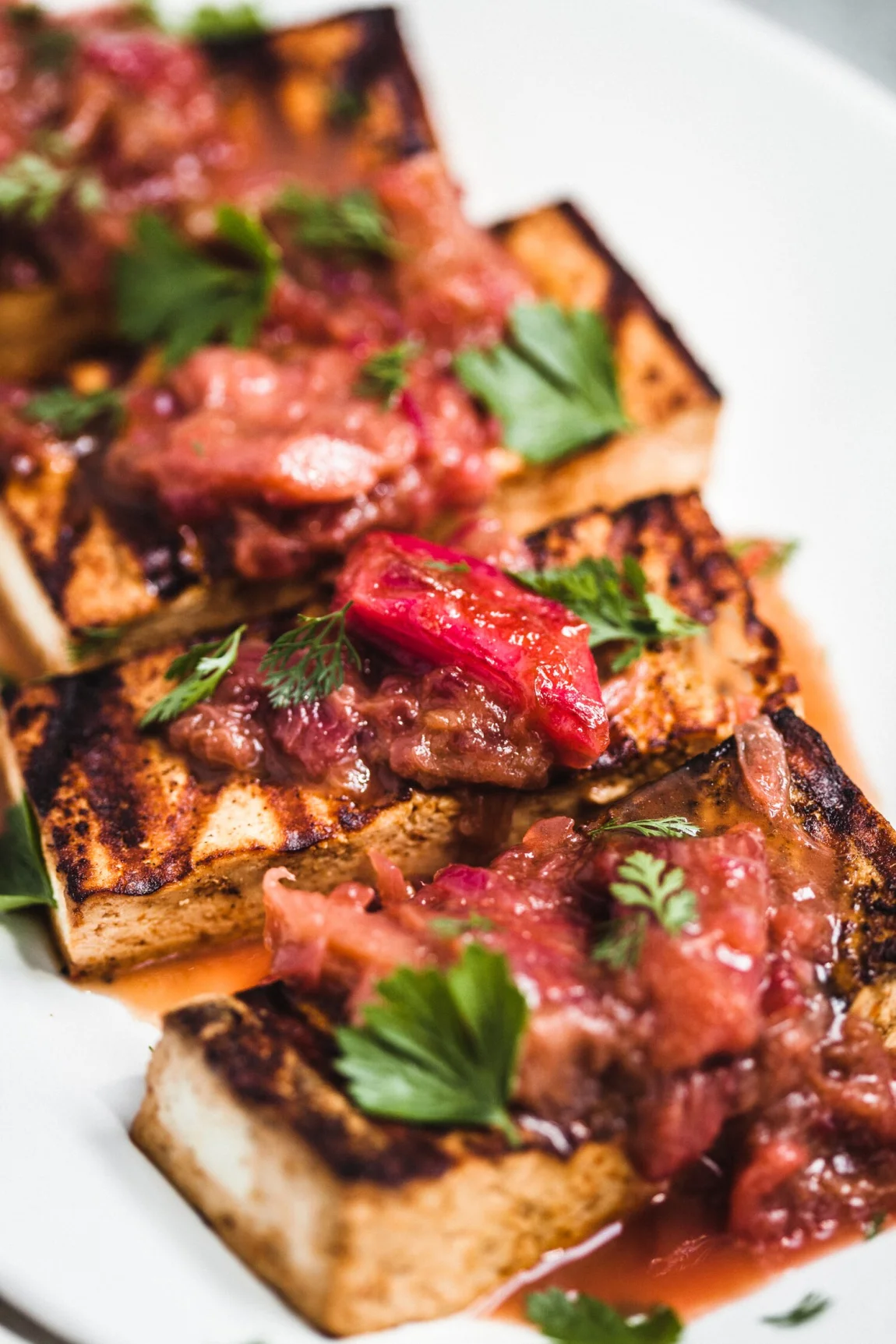 Savory Rhubarb Balsamic Sauce - Golubka Kitchen